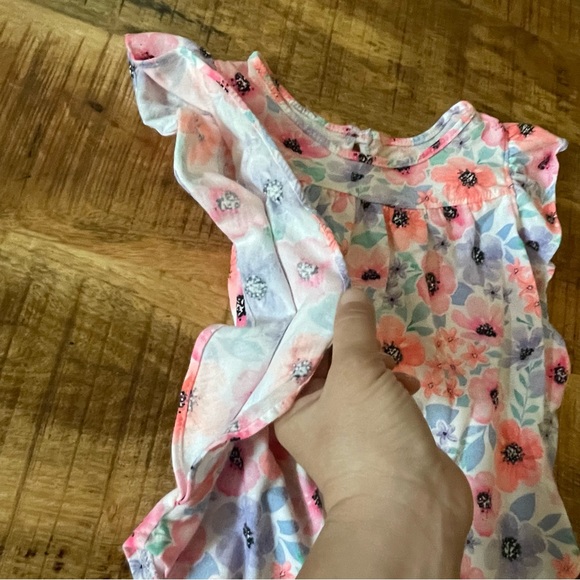 4T floral top toddler girl fluttery ruffles - Picture 2 of 5